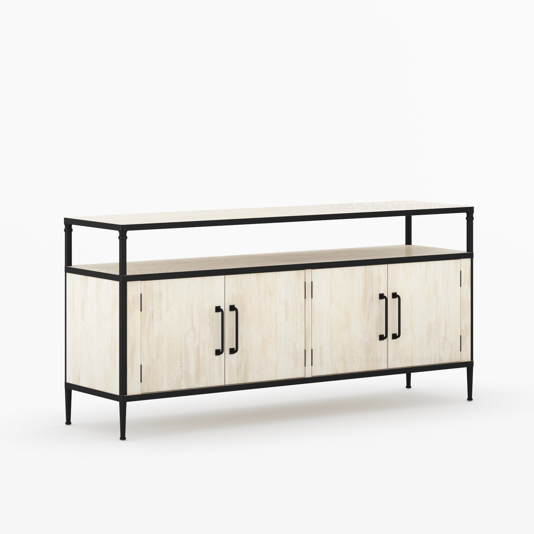 Miami Solid Wood &amp; Iron Sideboard Buffet Console