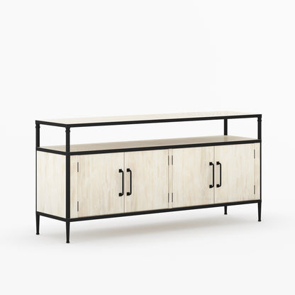 Miami Solid Wood &amp; Iron Sideboard Buffet Console