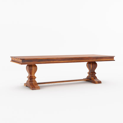 Sanford Solid Wood Dining Table with Dual Pedestal Legs