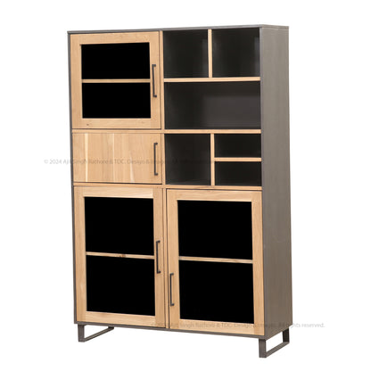 Perth Industrial Modern Rustic Bookshelf &amp; Display Unit