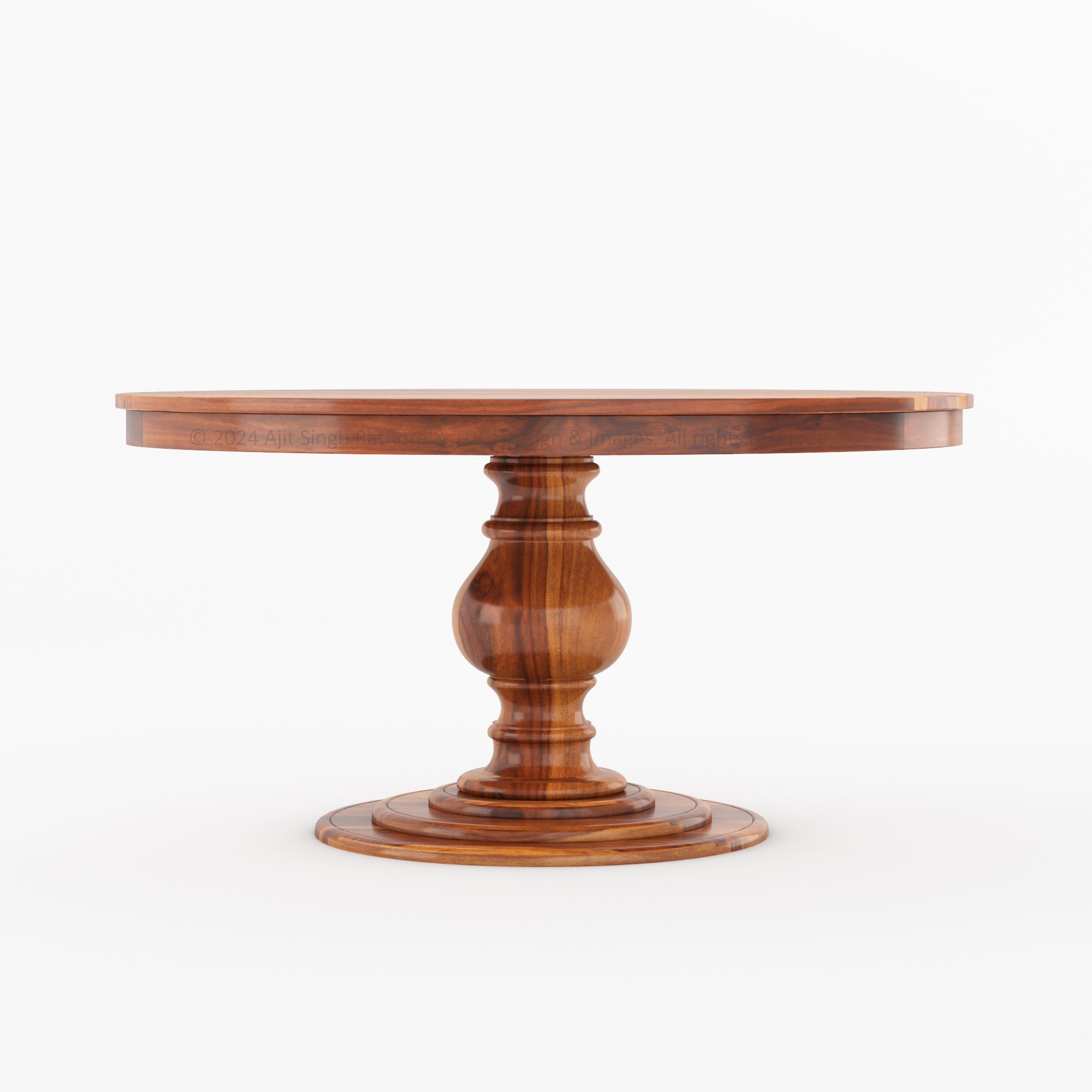 Clanton Solid Wood Rustic Round Dining Table