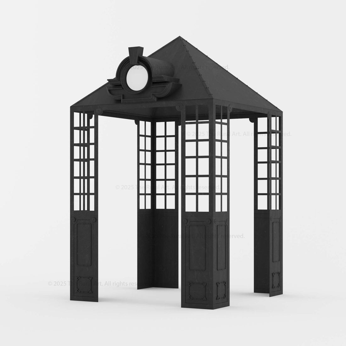 Grand Manor Wrought Iron Gazebo – Architectural Elegance with Pitched Roof