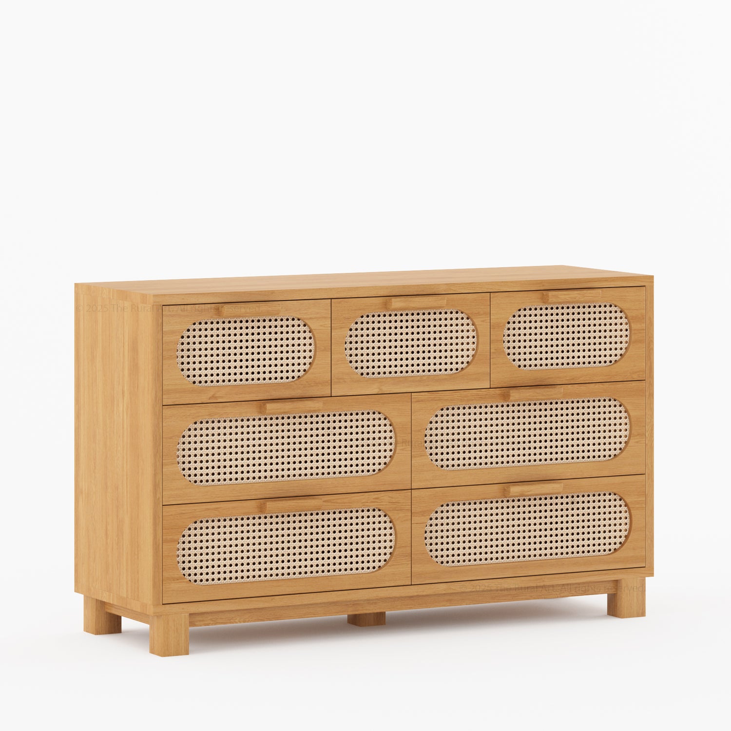 Davis Solid Wood Dresser with Woven Cane Details