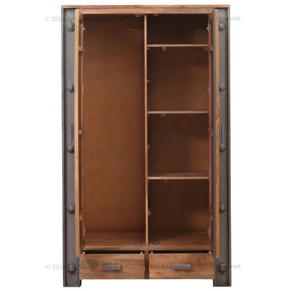 Montclair Industrial Rustic Solid Wood Armoire Wardrobe