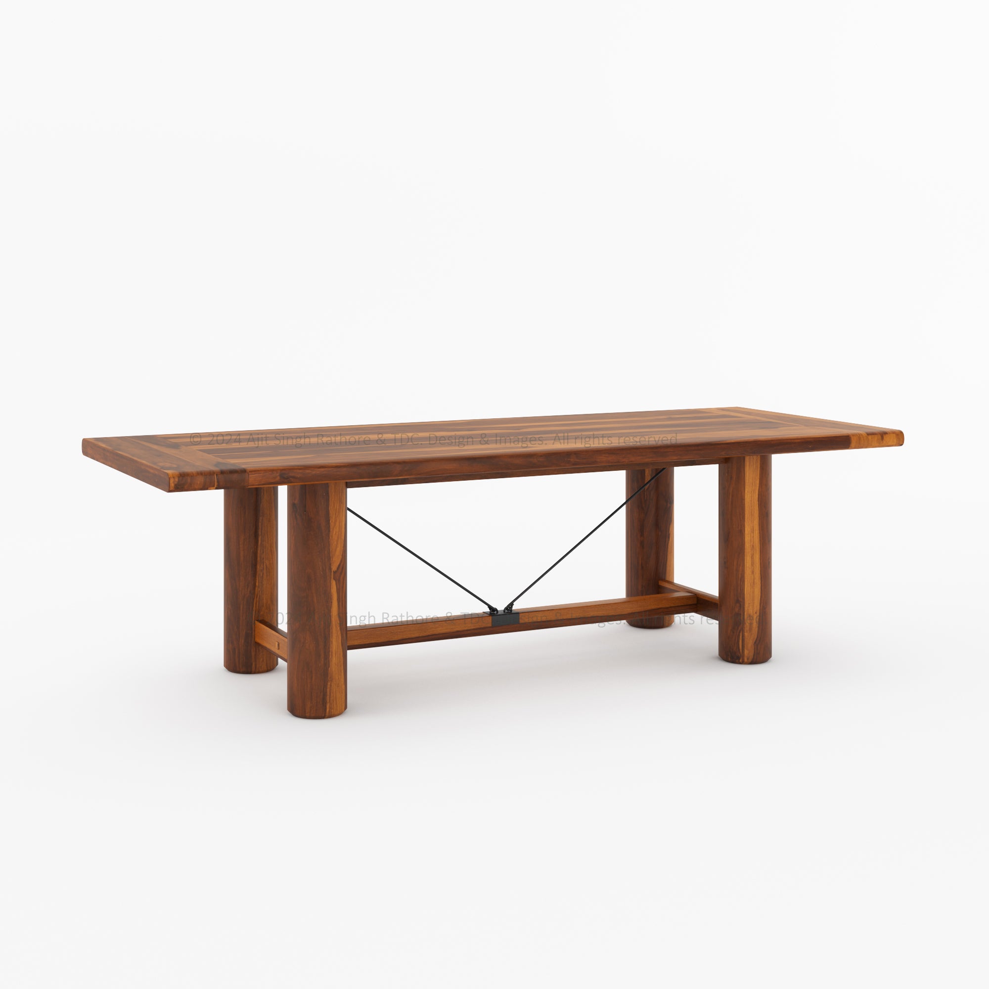 Florence Solid Wood Rustic Dining Table