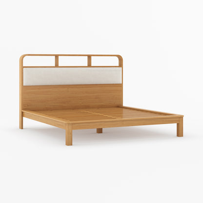 Chico Solid Wood Platform Bed with Upholstered Display Headboard