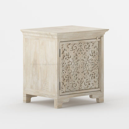 Malibu Weathered Hand Carved Solid Wood Nightstand