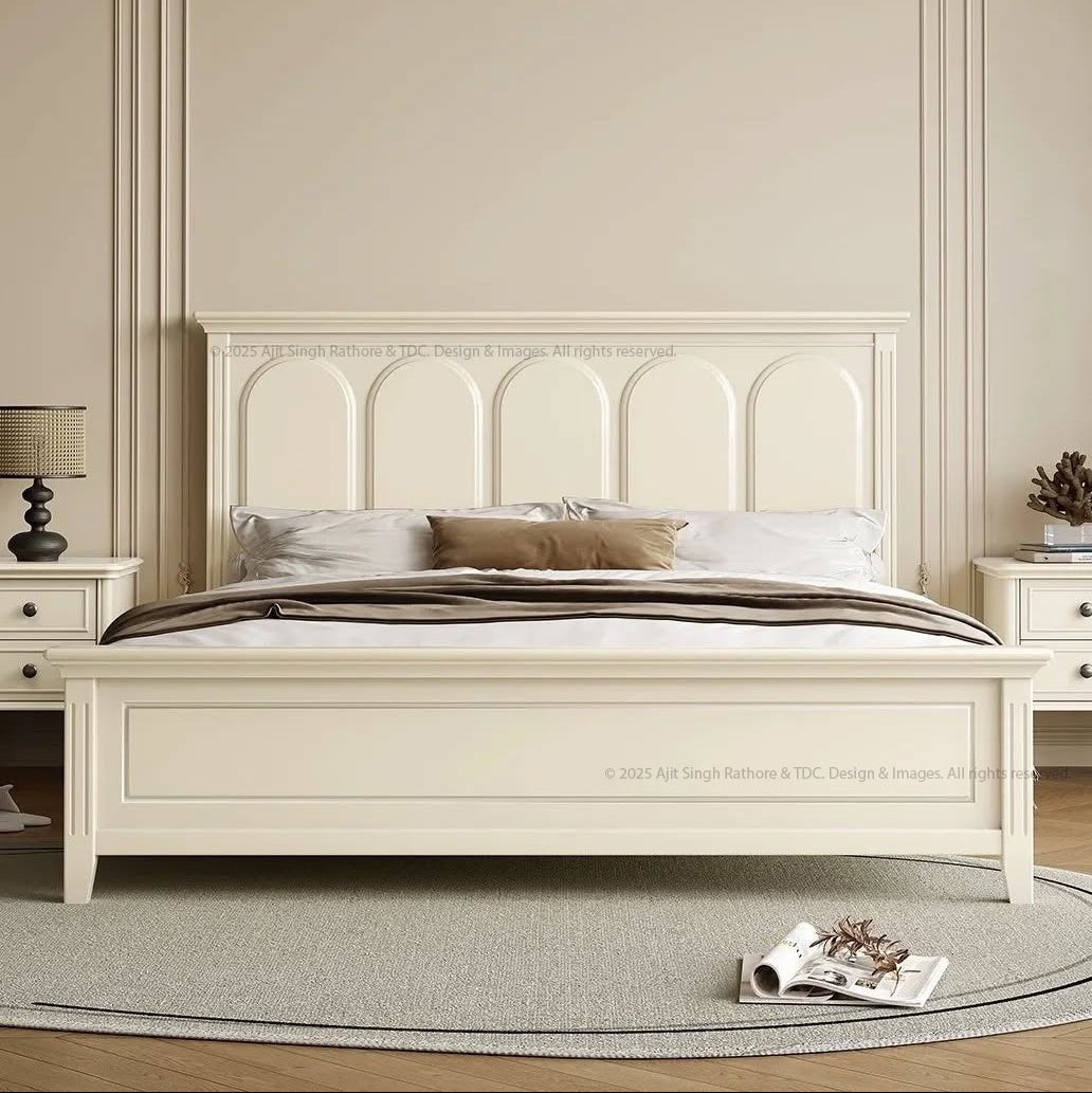 Snow Crest Solid Wood Panel Bed Elegant Heirloom Quality Bed Frame