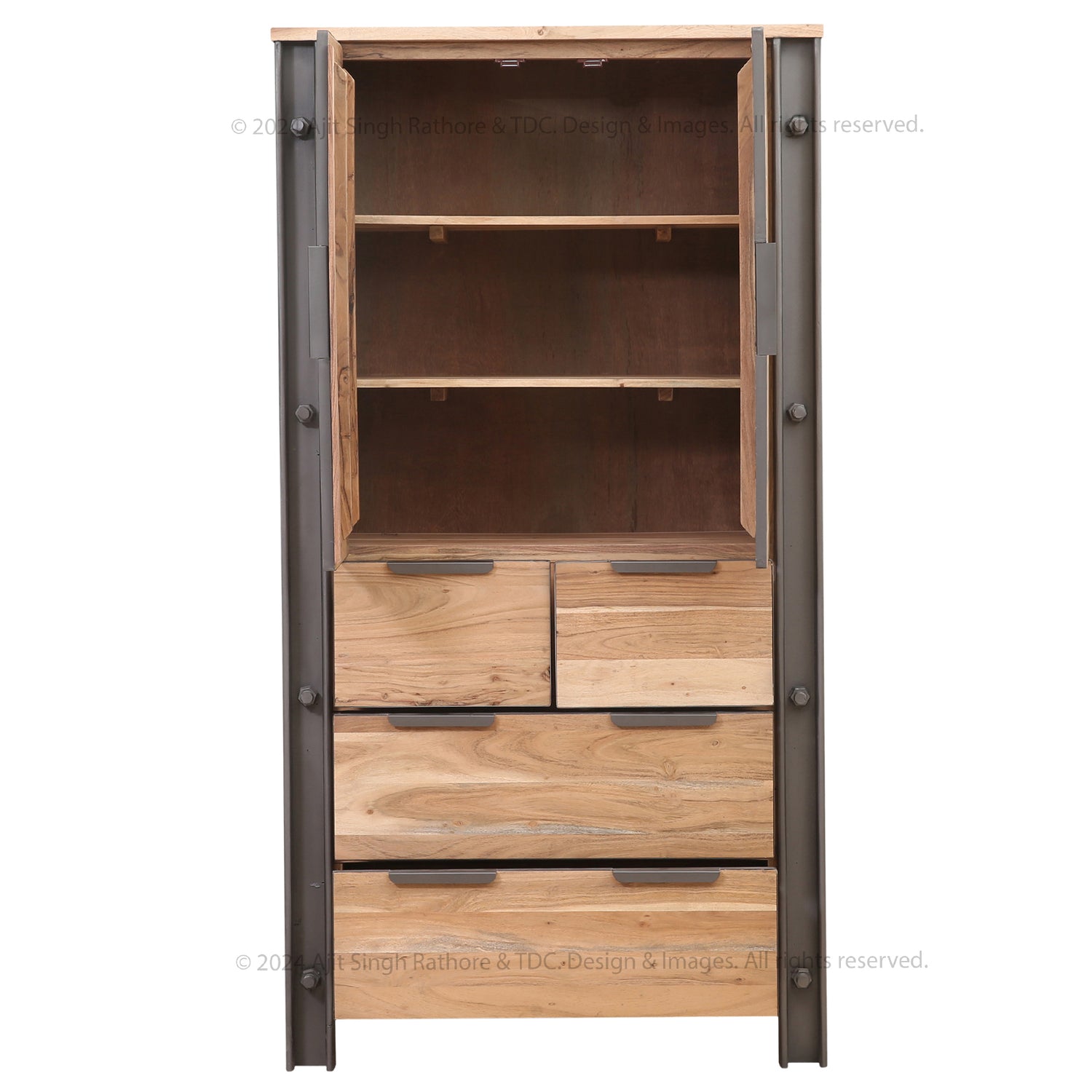 Montclair Solid Wood Industrial Charm Wardrobe