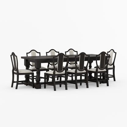 Bisbee Solid Wood Dining Table &amp; Upholstered Chair Set