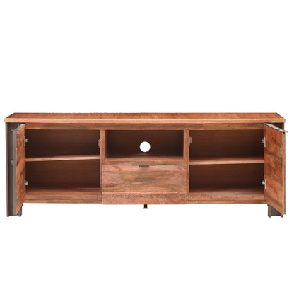 Montclair Solid Wood Industrial TV Stand Media Console