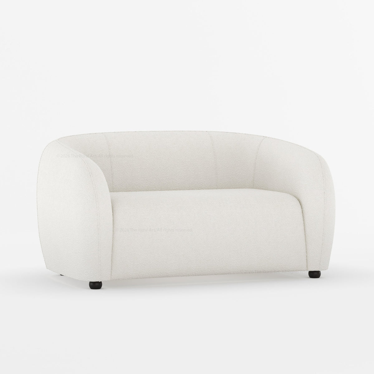 Jonesboro Modern Solid Wood Sofa with Boucle Upholstery and Curved Backrest