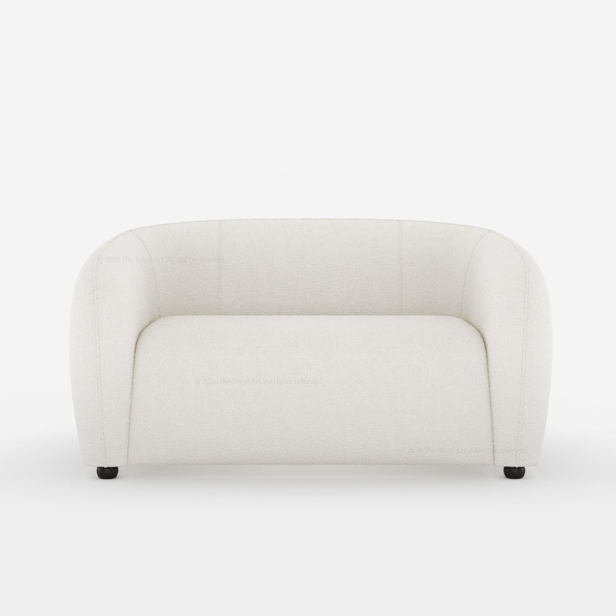 Jonesboro Modern Solid Wood Sofa with Boucle Upholstery and Curved Backrest