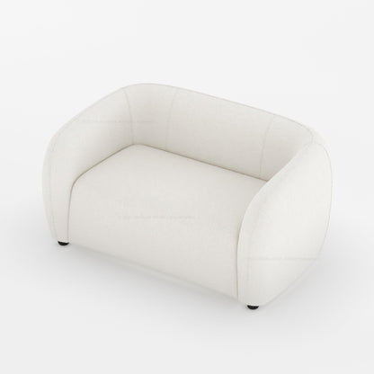 Jonesboro Modern Solid Wood Sofa with Boucle Upholstery and Curved Backrest