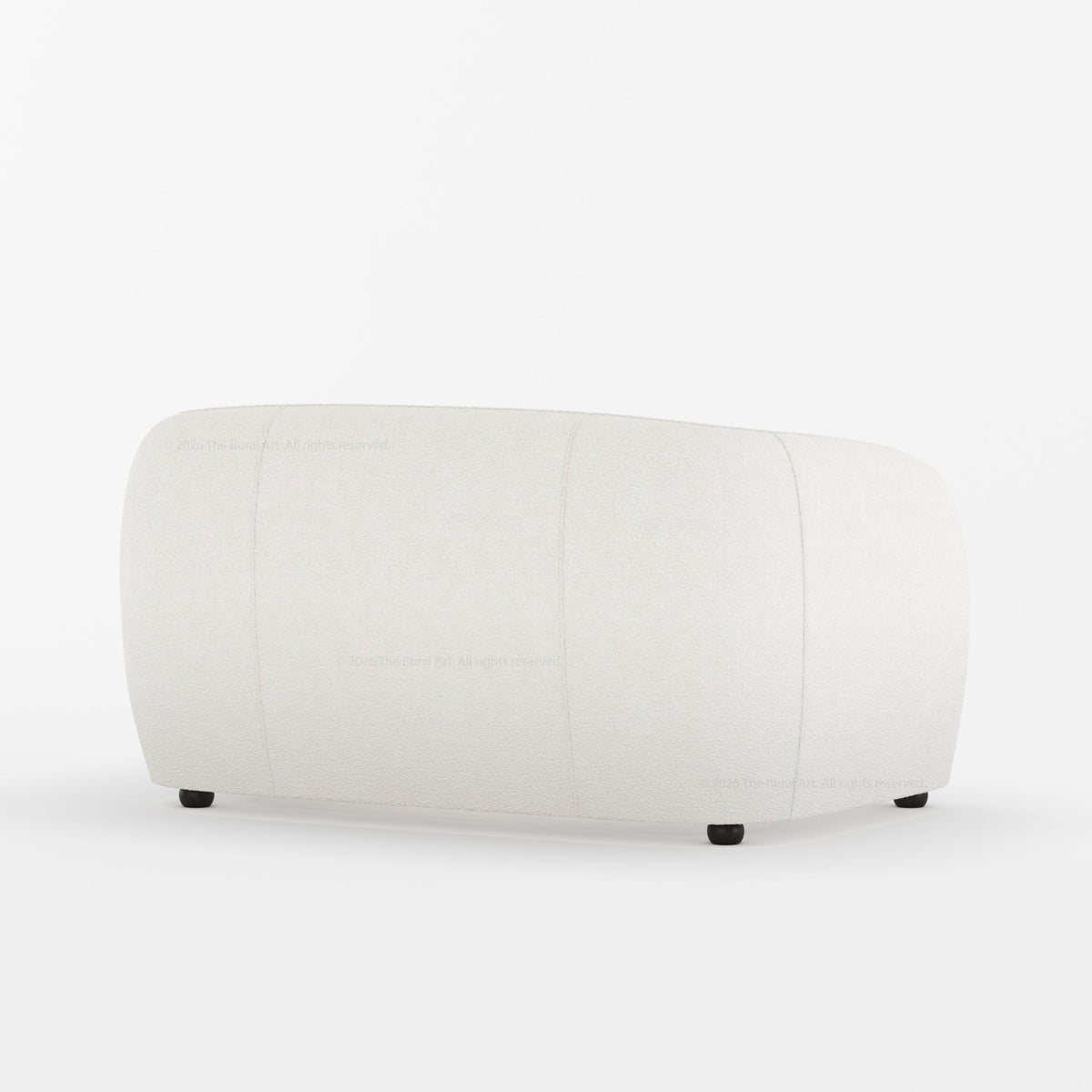 Jonesboro Modern Solid Wood Sofa with Boucle Upholstery and Curved Backrest