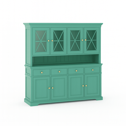 Sherman Solid Wood Buffet with Hutch China Display Cabinet