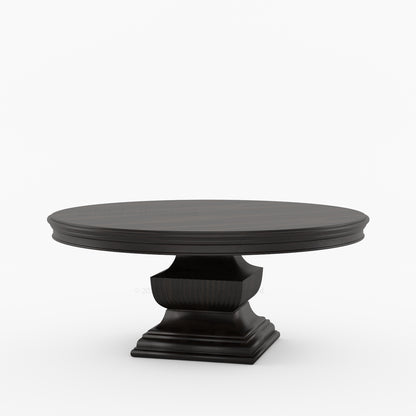 Scottsdale Round Pedestal Solid Wood Dining Table with Sculptural Pedestal