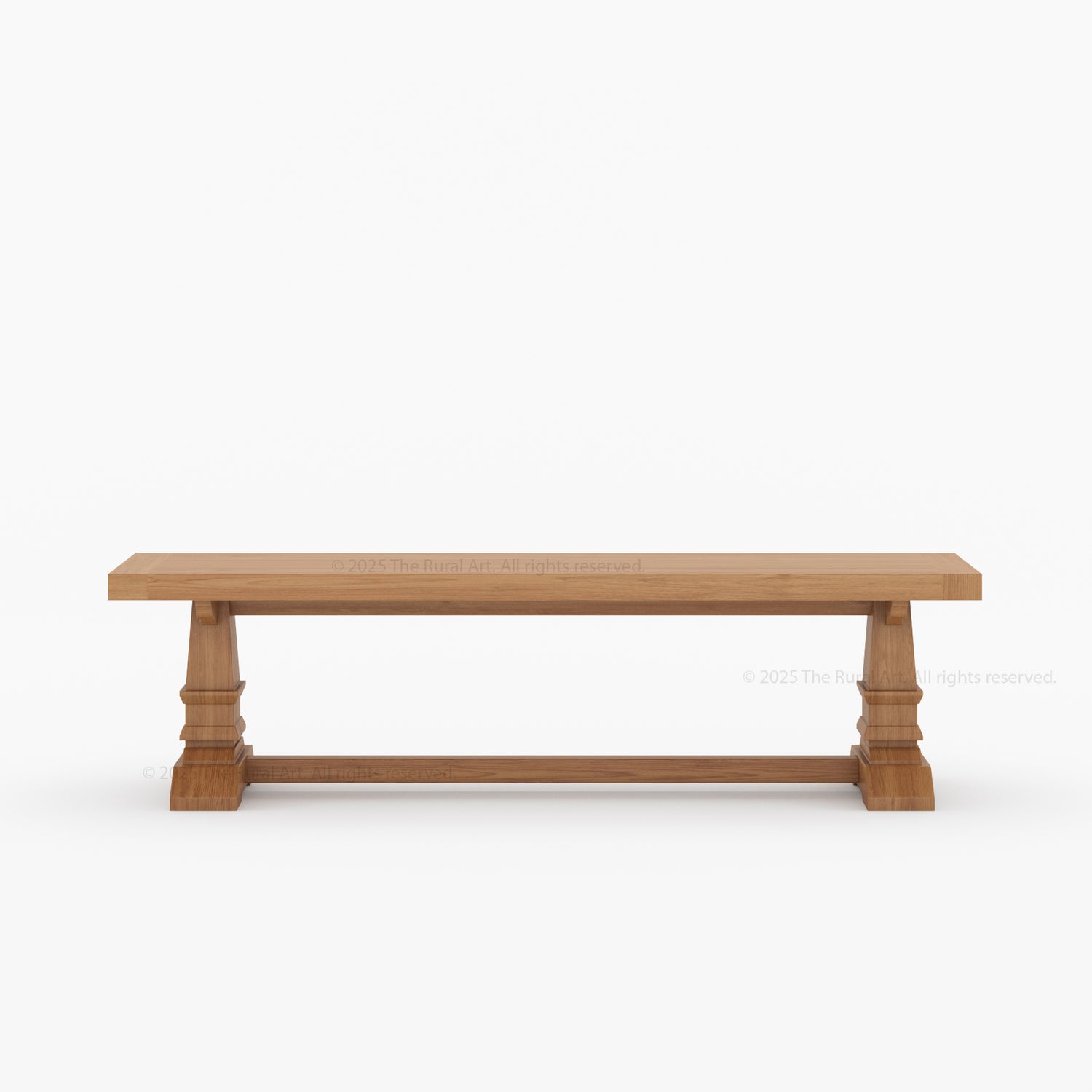 Roseville Dining Bench Solid Wood Trestle Base with Sculpted Details