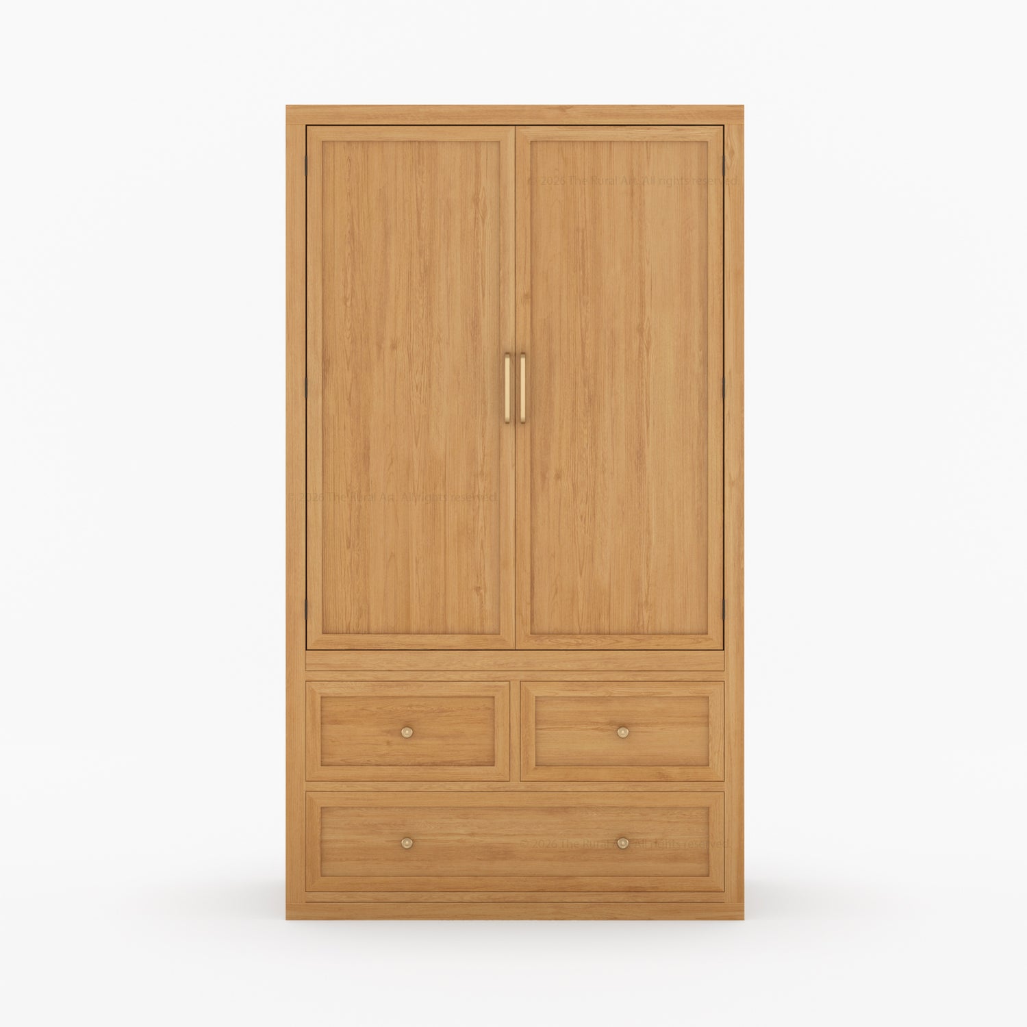 Seward Solid Wood Armoire with Drawers and Hanging Storage