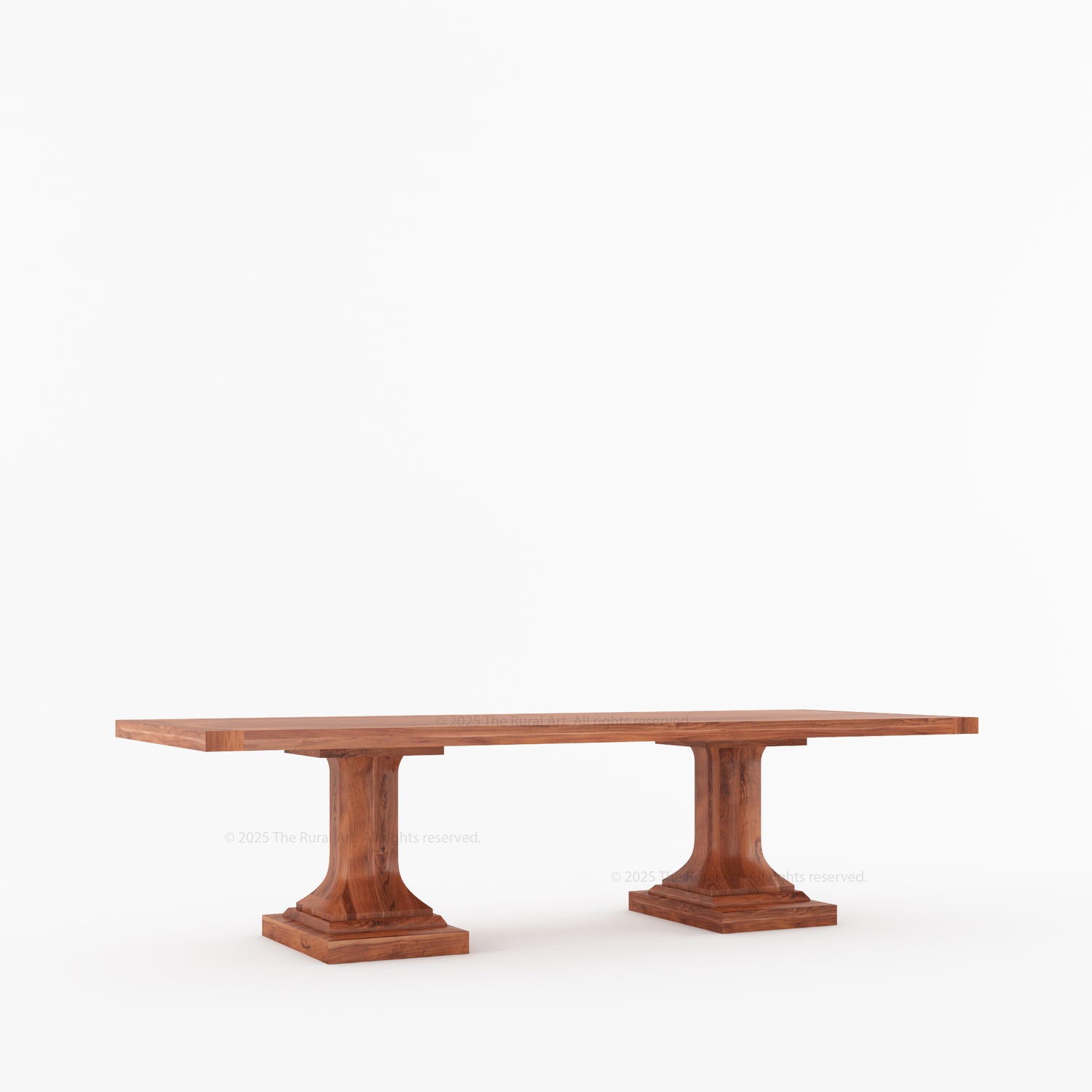 Medina Solid Wood Pedestal Dining Table | Mid-Century Modern Table for 4, 6, 8, 10, or 12