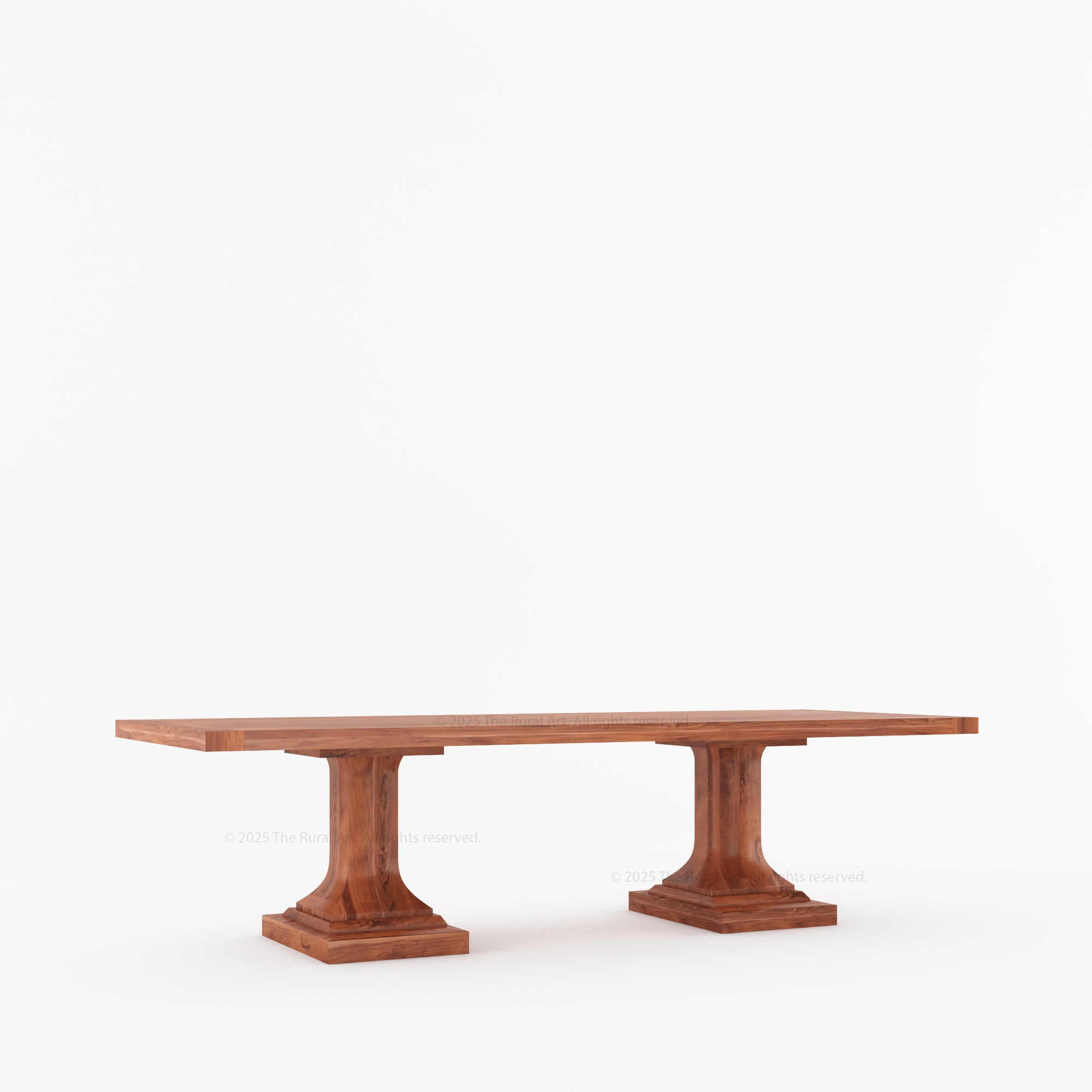 Medina Solid Wood Pedestal Dining Table | Mid-Century Modern Table for 4, 6, 8, 10, or 12