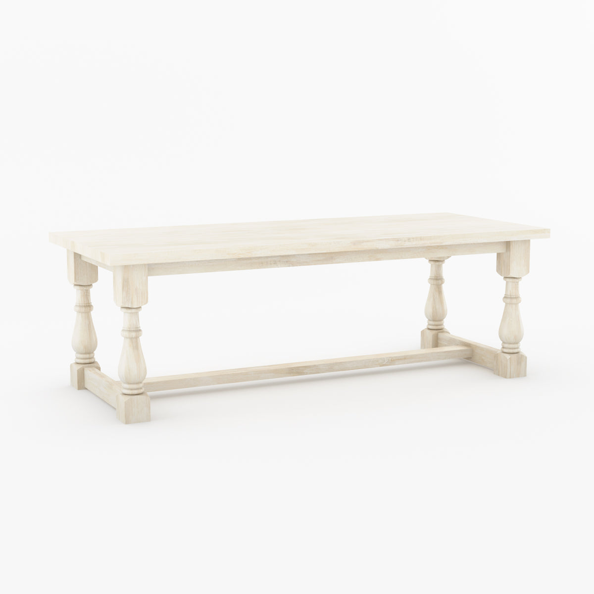 Bisbee Heritage Solid Wood Dining Table with Turned Legs &amp; Stretcher Base