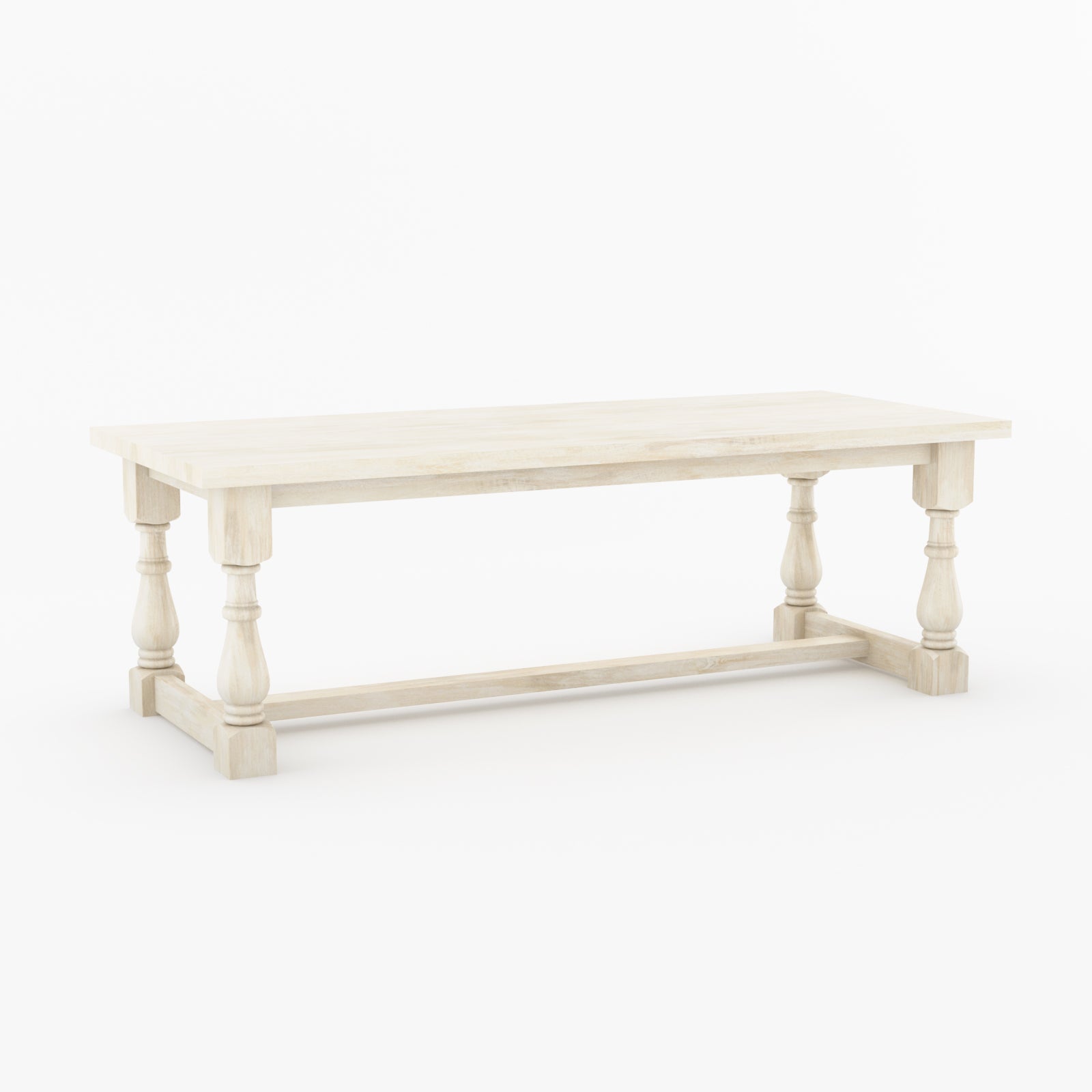 Bisbee Heritage Solid Wood Dining Table with Turned Legs &amp; Stretcher Base