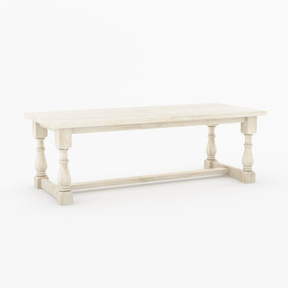 Bisbee Heritage Solid Wood Dining Table with Turned Legs &amp; Stretcher Base