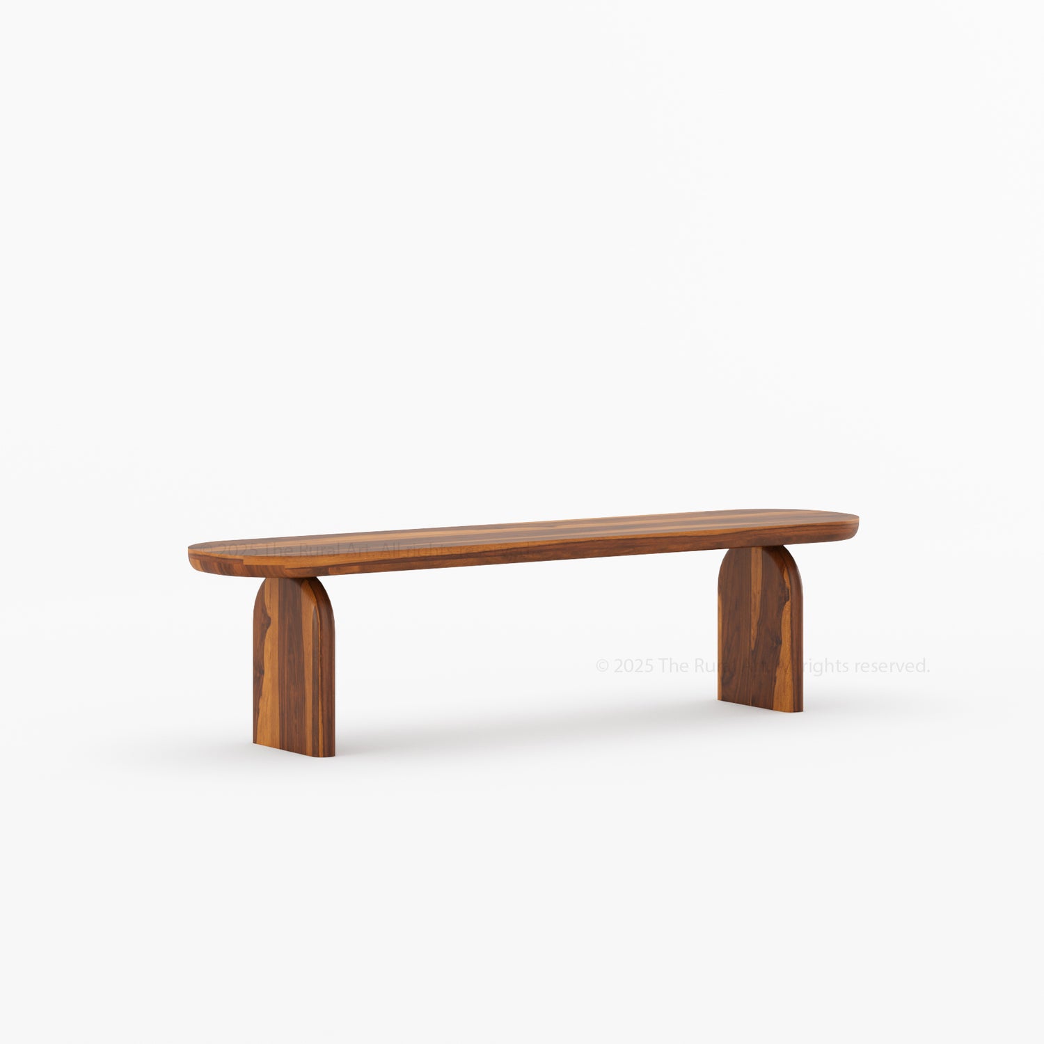 Blytheville Dual Tone Dining Bench with Curved Edges