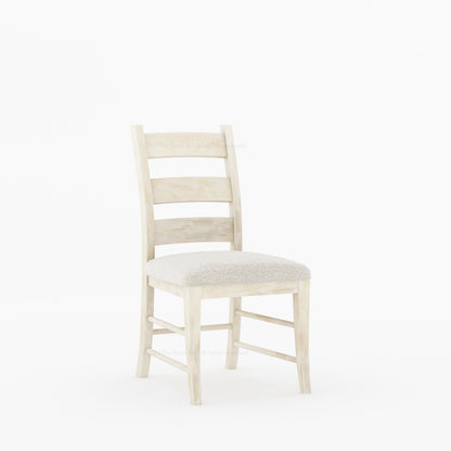 Goldfield Solid Wood Ladder Back Dining Chair with Upholstered Seat