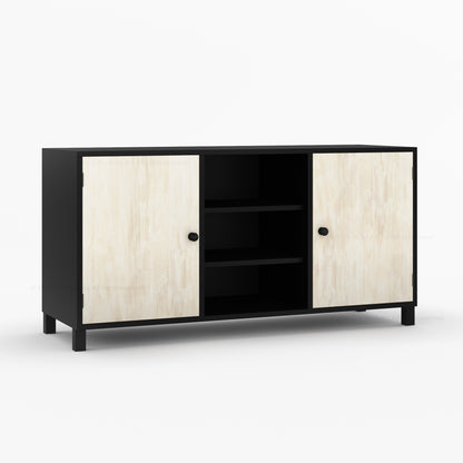 Ashland Real Wood Sideboard Buffet in Dual Tone Black Finish