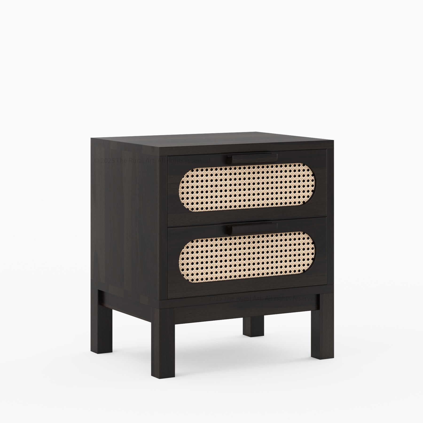Davis Cane Front Solid Wood Nightstand