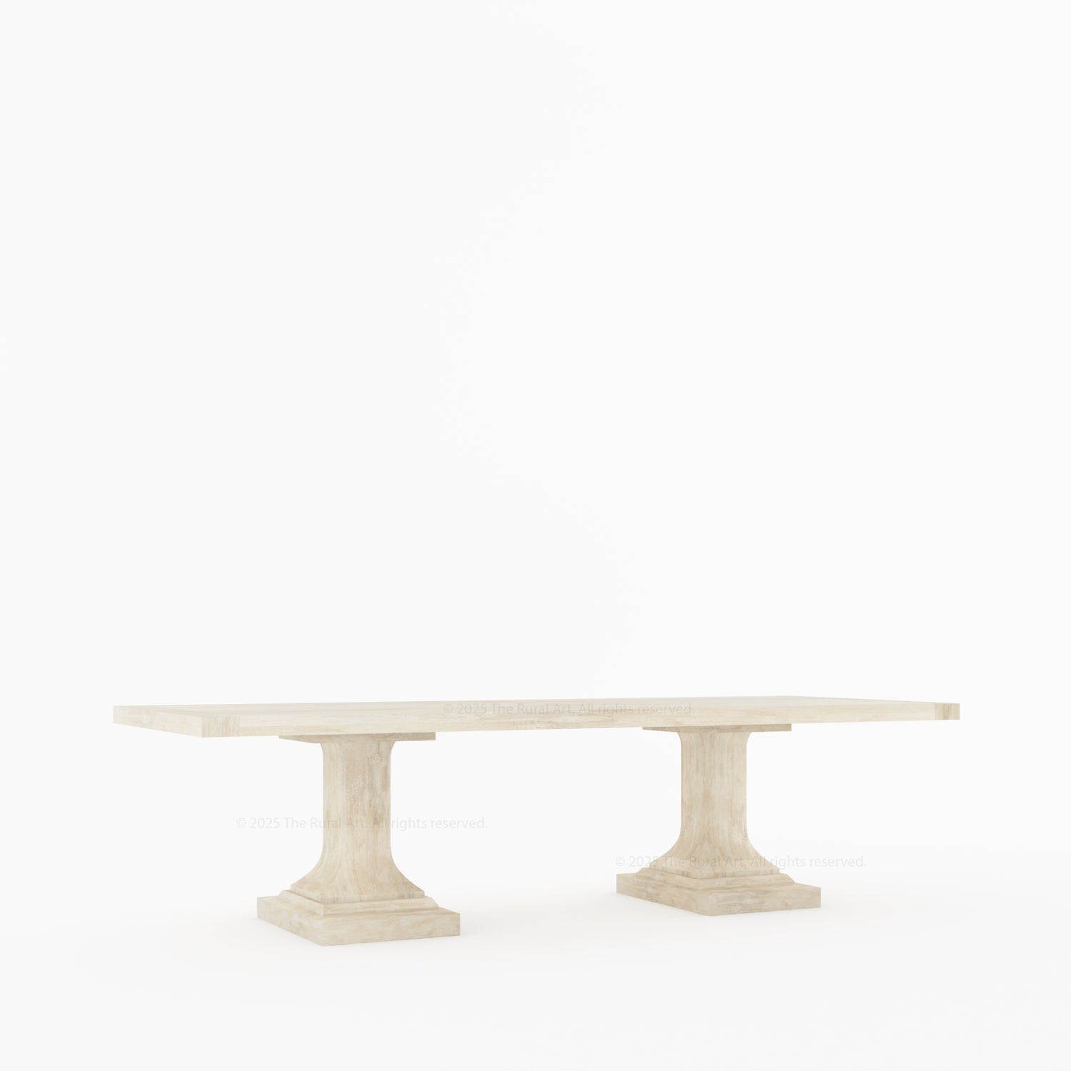 Medina Solid Wood Pedestal Dining Table | Mid-Century Modern Table for 4, 6, 8, 10, or 12