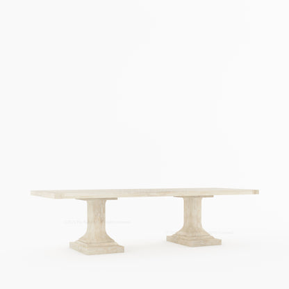 Medina Solid Wood Pedestal Dining Table | Mid-Century Modern Table for 4, 6, 8, 10, or 12