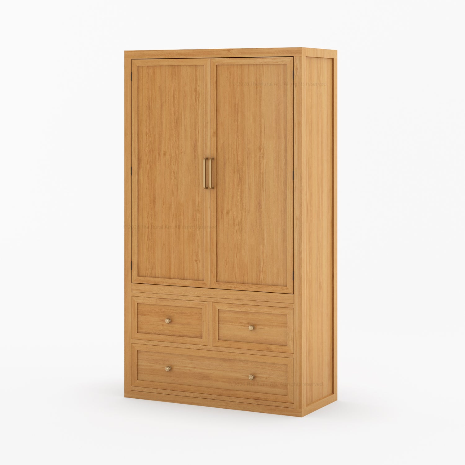 Seward Solid Wood Armoire with Drawers and Hanging Storage