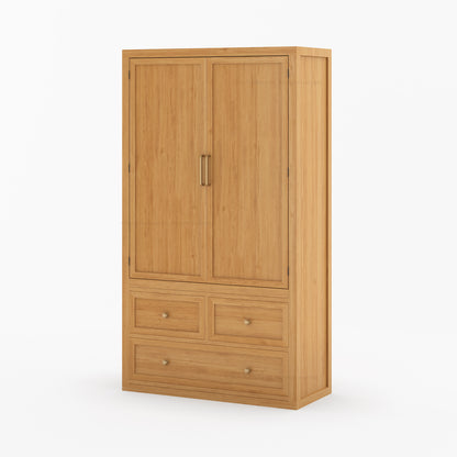 Seward Solid Wood Armoire with Drawers and Hanging Storage