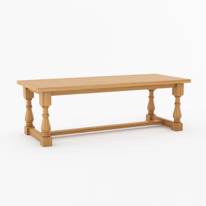 Bisbee Heritage Solid Wood Dining Table with Turned Legs &amp; Stretcher Base