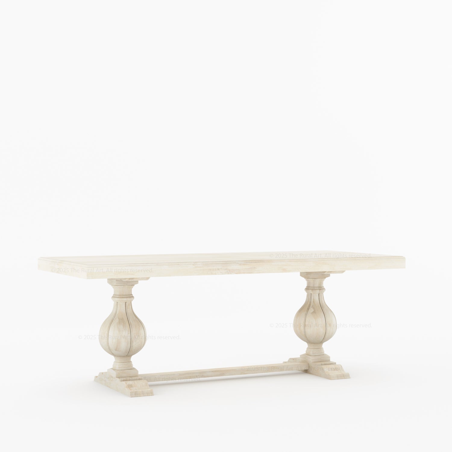 Manhattan Dual-Tone Solid Wood Dining Table with Pedestal Base