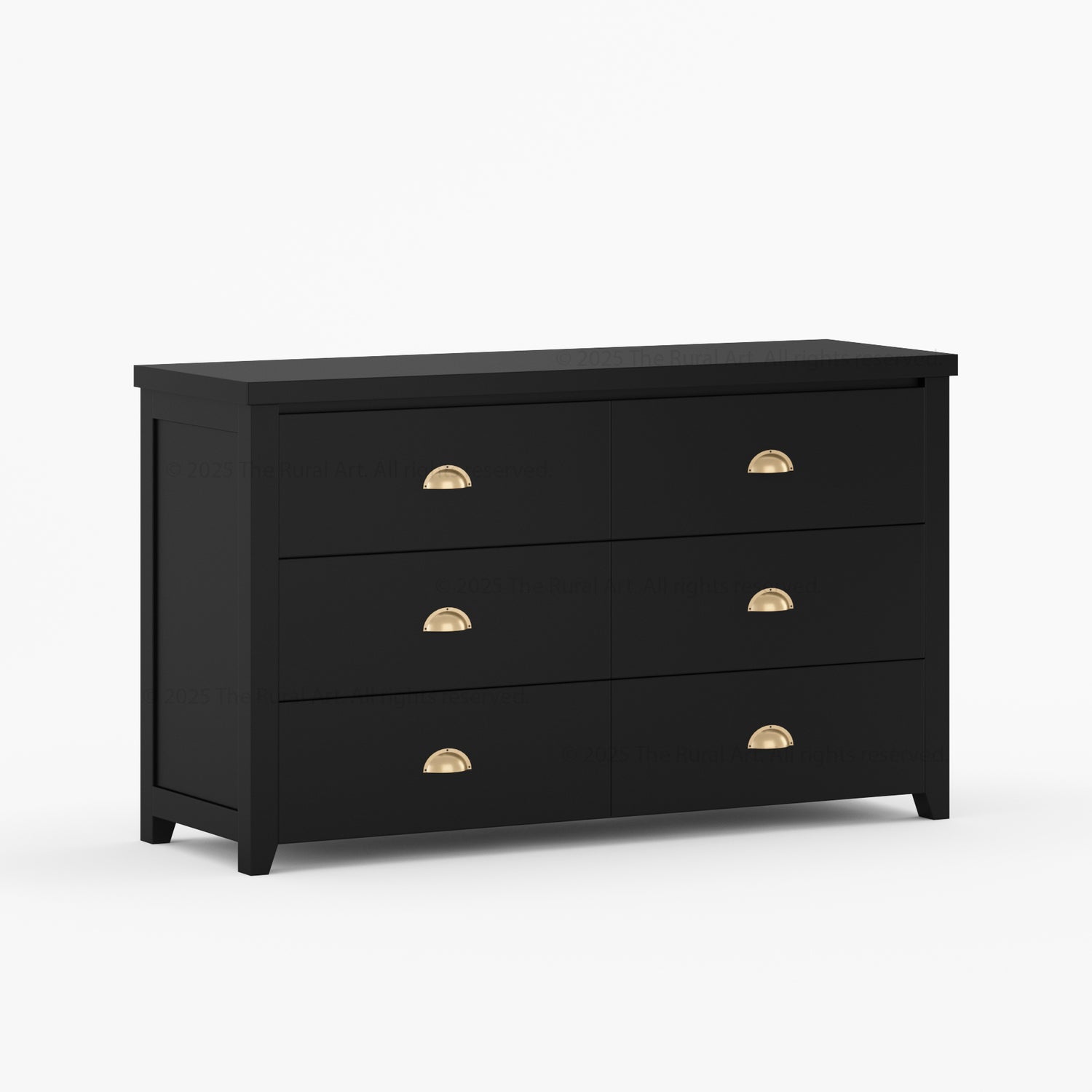 Baytown Rustic Solid Wood Bedroom Dresser with 6 Drawer