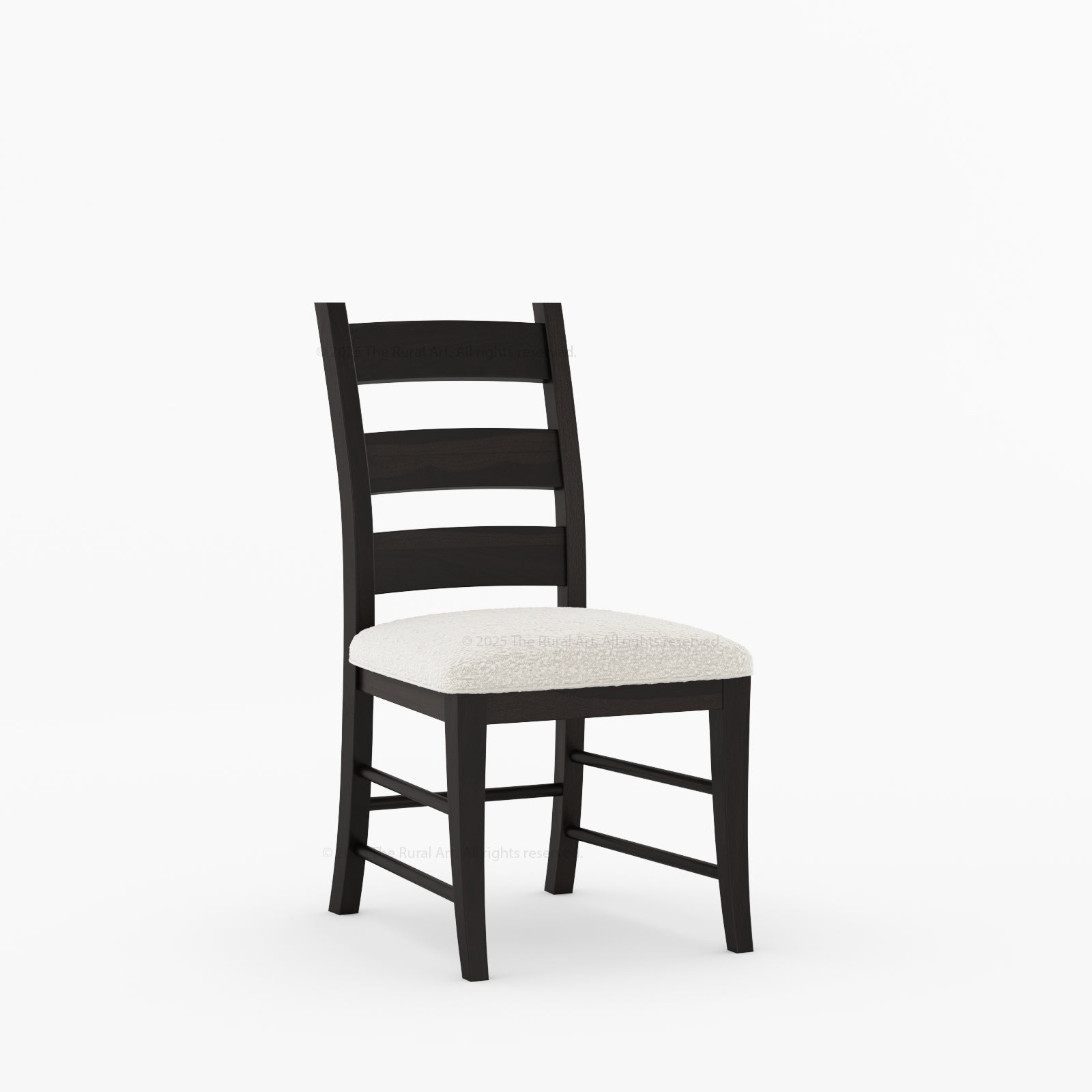 Goldfield Solid Wood Ladder Back Dining Chair with Upholstered Seat