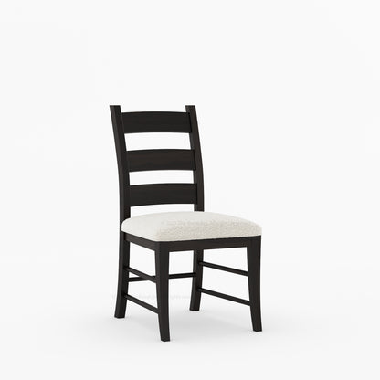 Goldfield Solid Wood Ladder Back Dining Chair with Upholstered Seat