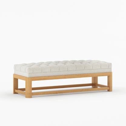 Levittown Upholstered Bedroom Bench with Solid Wood Frame End-of-Bed Seating