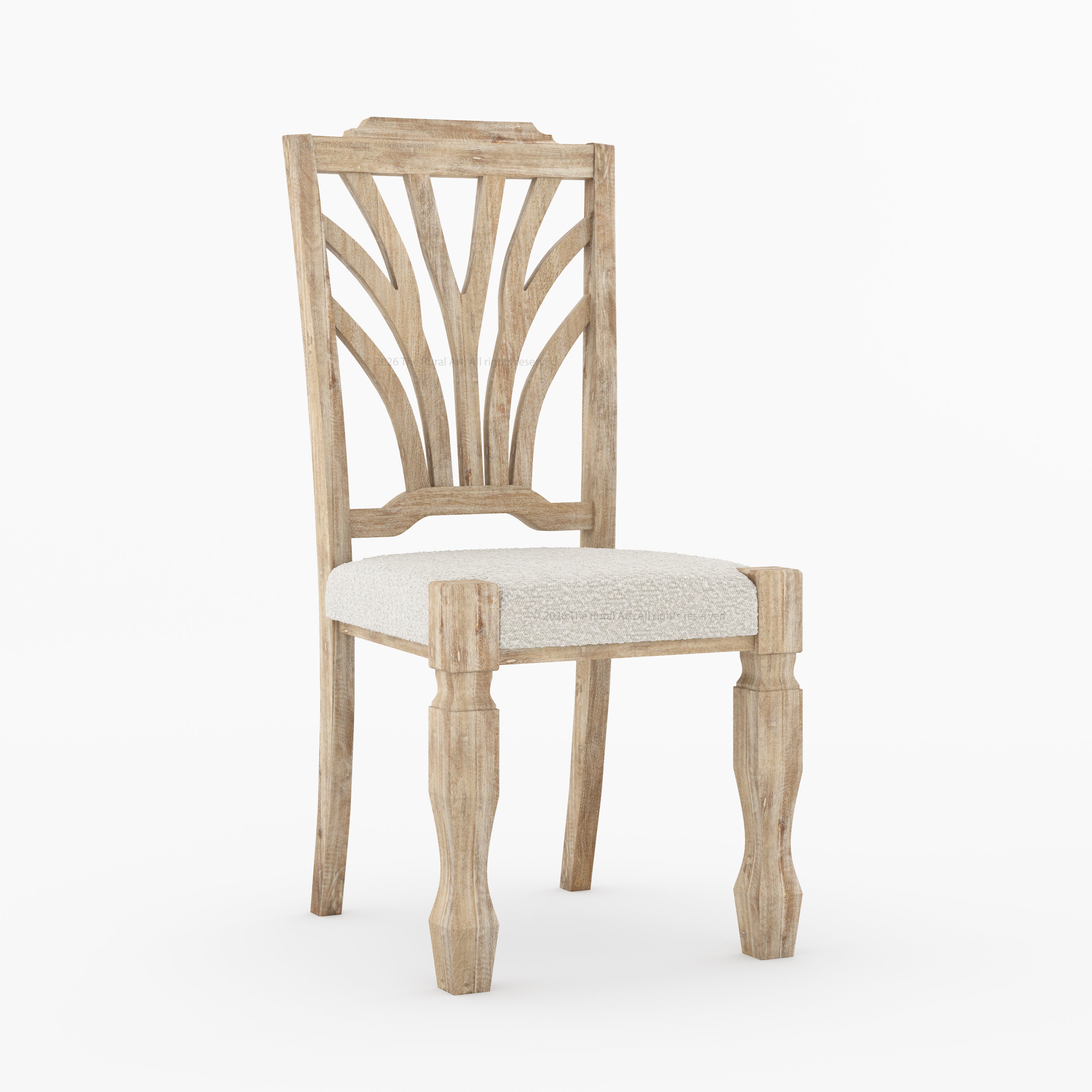 Carlsbad Botanical Back Solid Wood Upholstered Dining Chair