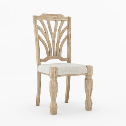 Carlsbad Botanical Back Solid Wood Upholstered Dining Chair