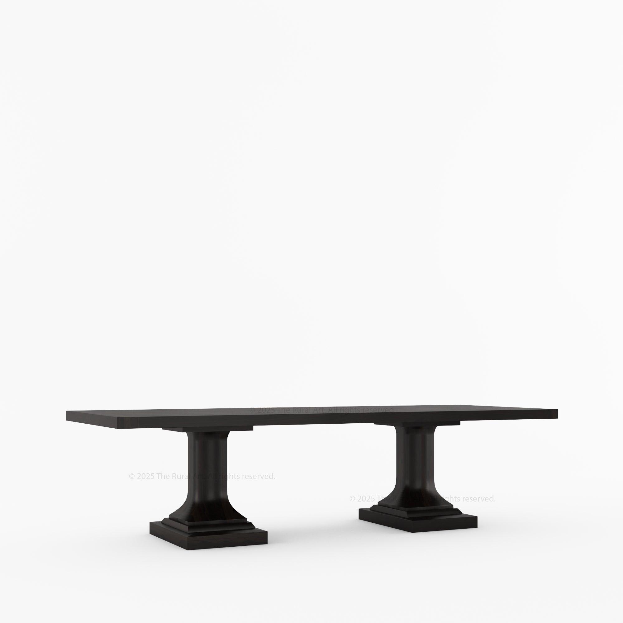 Medina Solid Wood Pedestal Dining Table | Mid-Century Modern Table for 4, 6, 8, 10, or 12