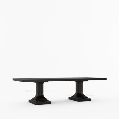 Medina Solid Wood Pedestal Dining Table | Mid-Century Modern Table for 4, 6, 8, 10, or 12