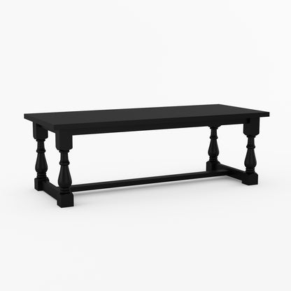 Bisbee Heritage Solid Wood Dining Table with Turned Legs &amp; Stretcher Base