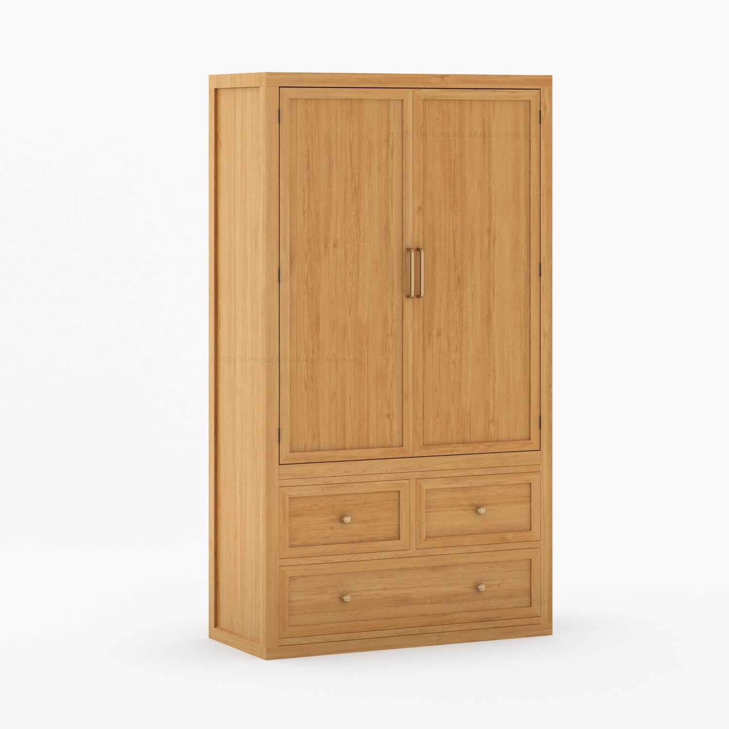 Seward Solid Wood Armoire with Drawers and Hanging Storage