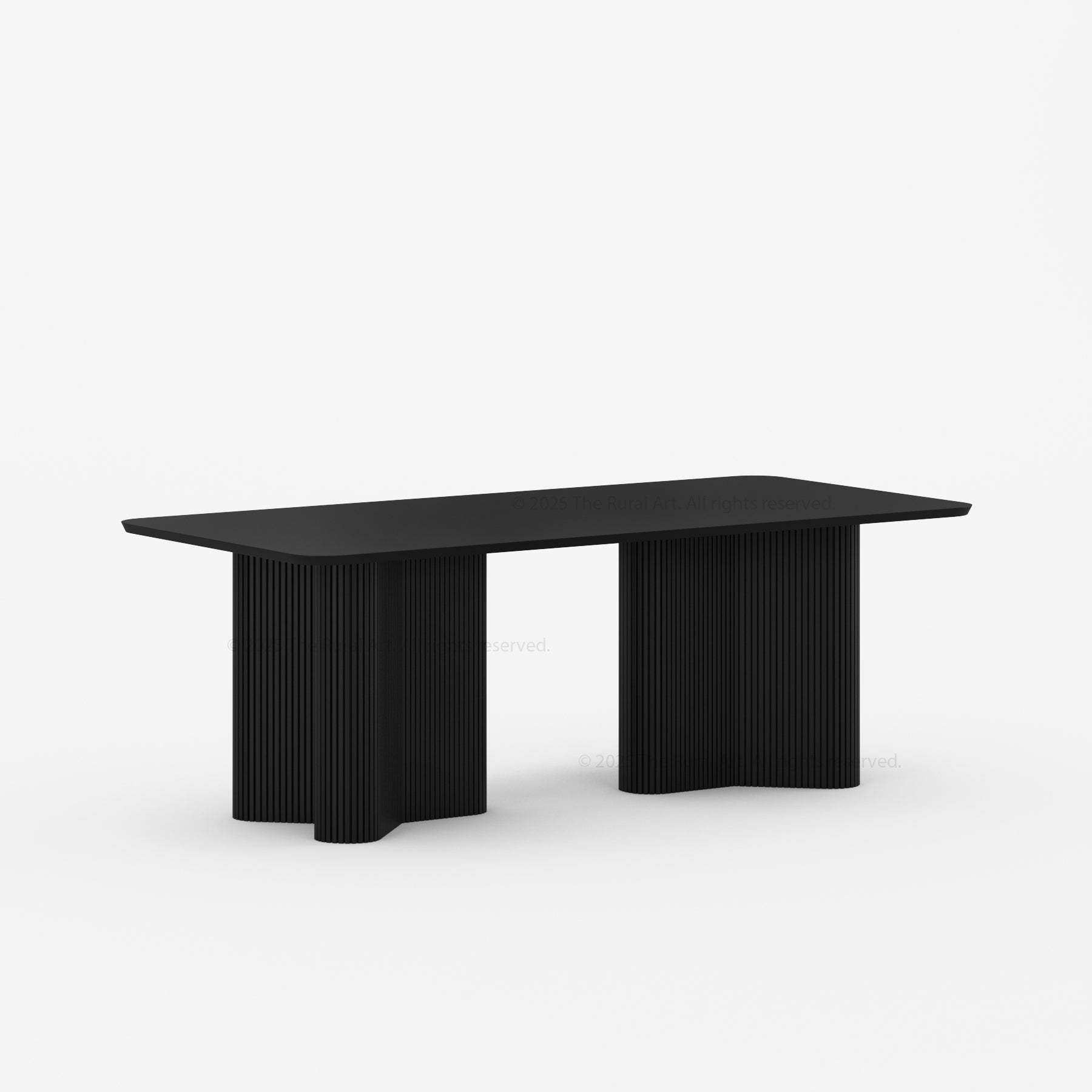 Valdez Fluted Solid Wood Dining Table with Wood or Marble Top