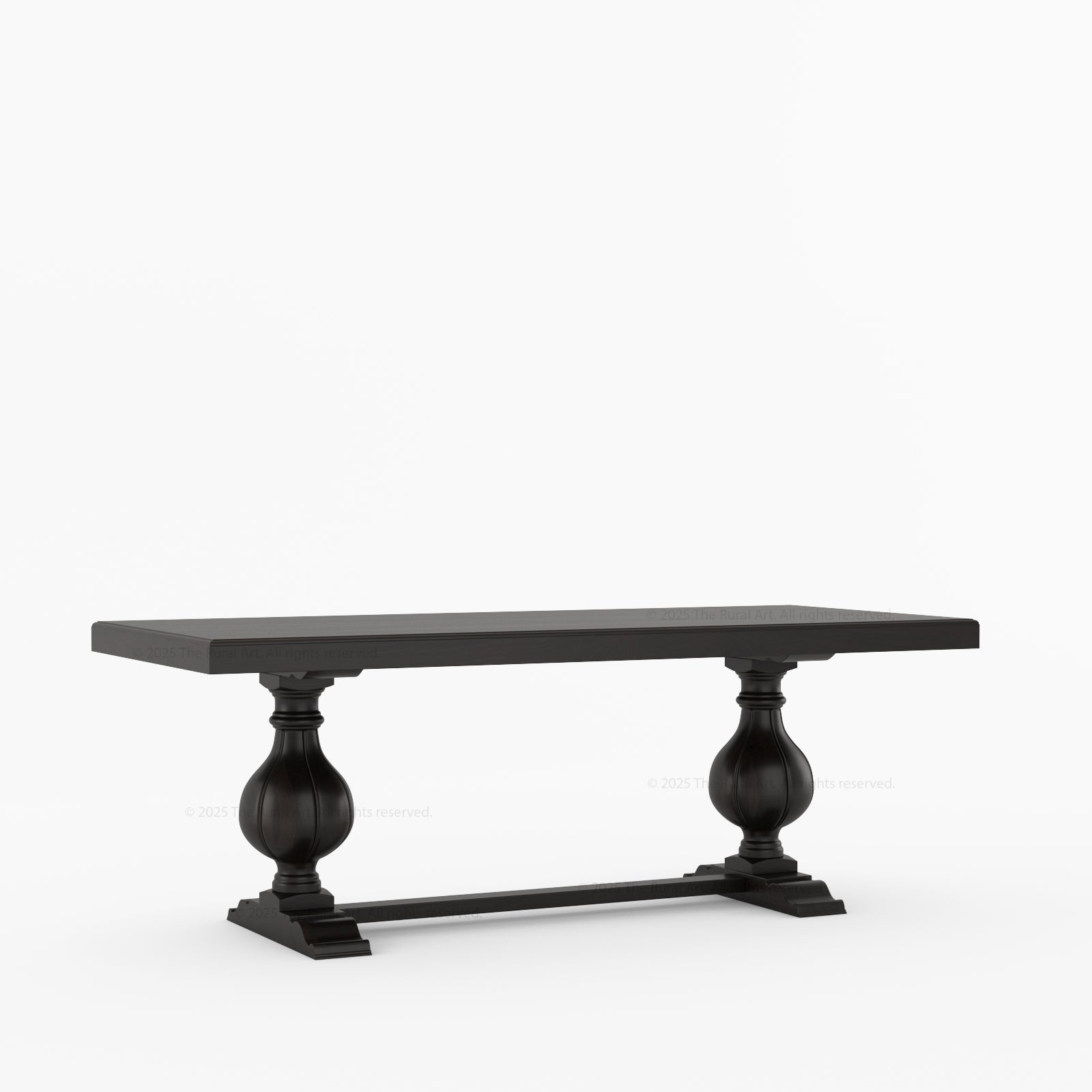 Manhattan Dual-Tone Solid Wood Dining Table with Pedestal Base
